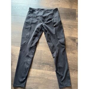 Harrison Howard Black Equestrian Riding Tights Full Seat Silicone Grip Womens M